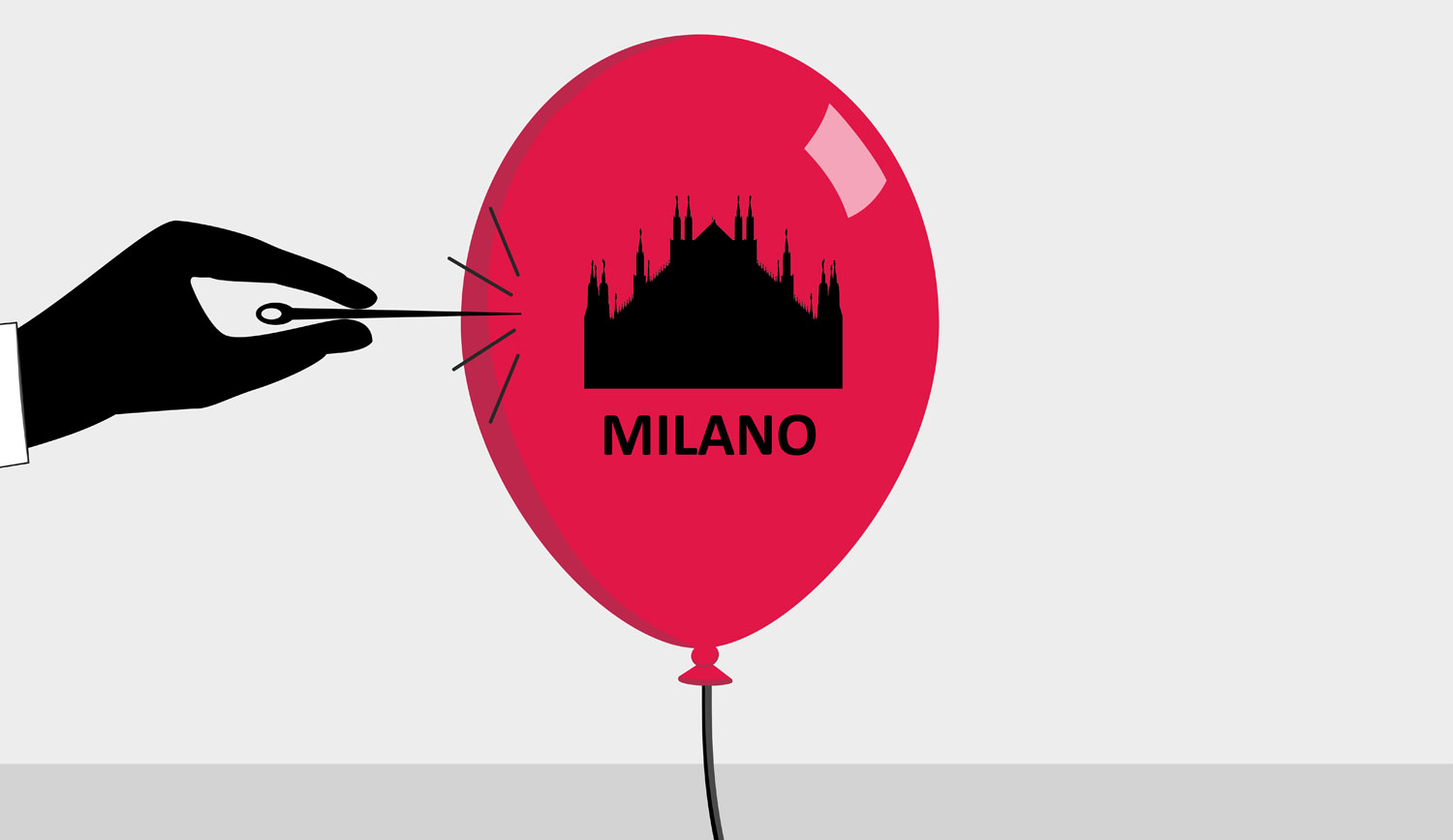 palloncino rosso con duomo di milano