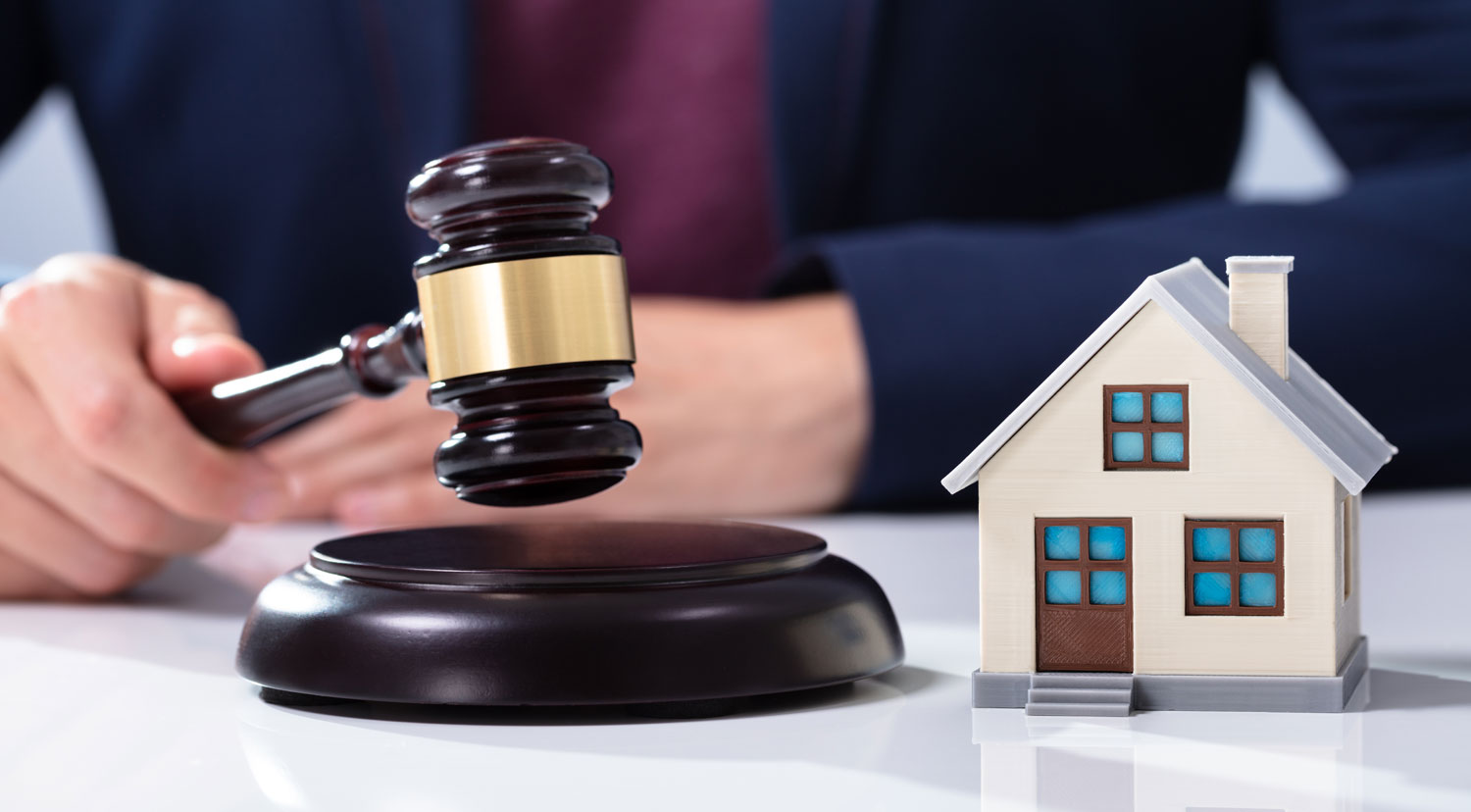 house background with person and hammer